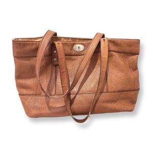 Fossil Leather Tote | Structured Work / Everyday Bag